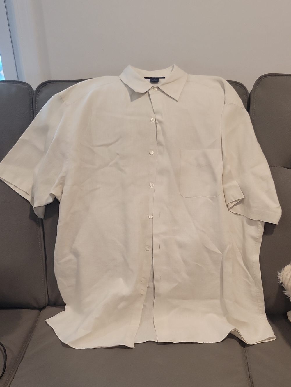 Brooks Brothers Short-Sleeve Button-Down Shirt in Cream